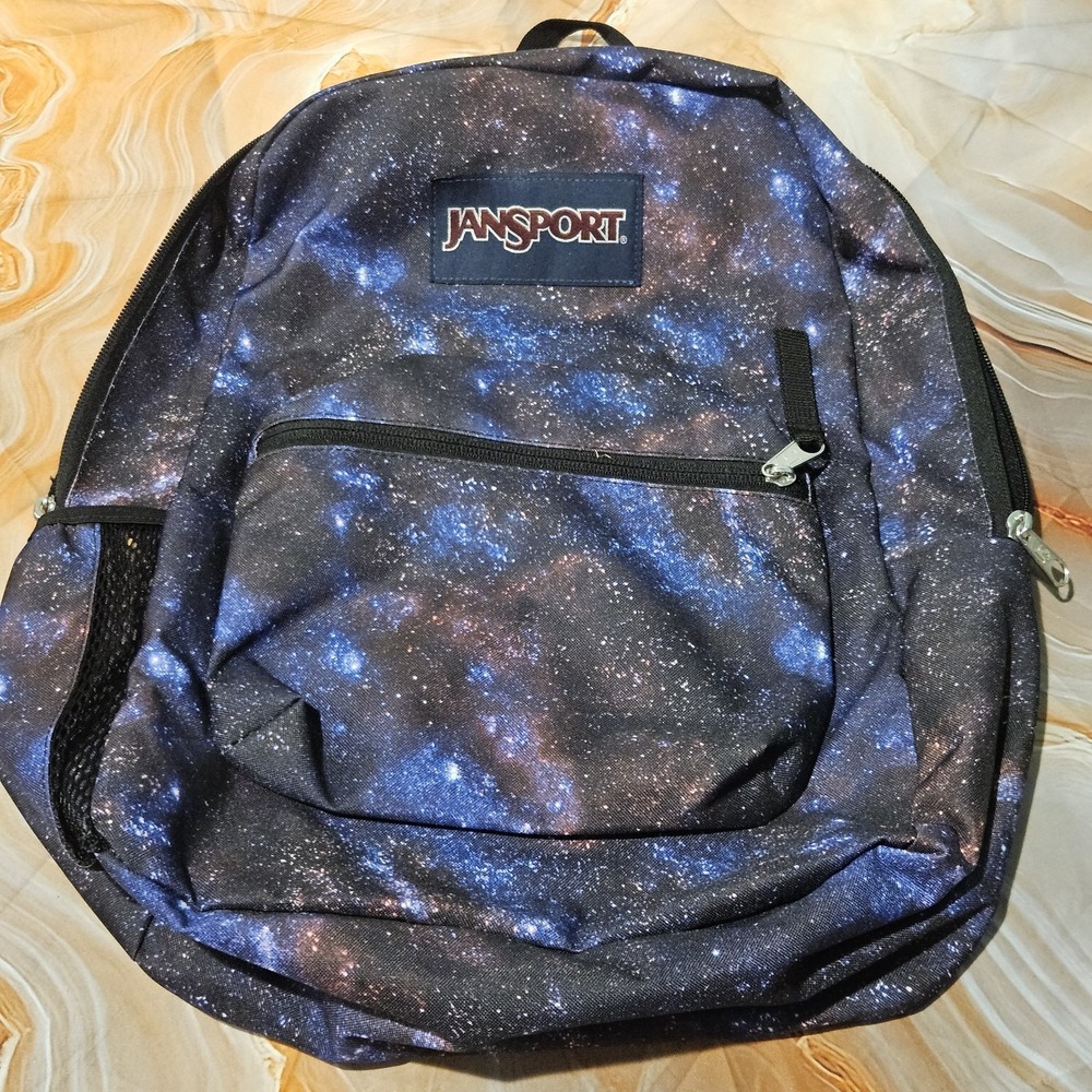 JanSport Galaxy Space Print Backpack Blue Black School Book Bag